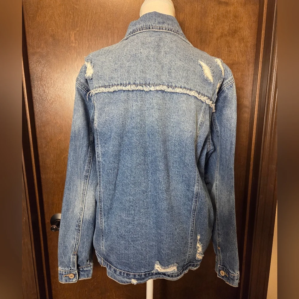 KanCan Distressed Jean Jacket - Picture 6 of 12